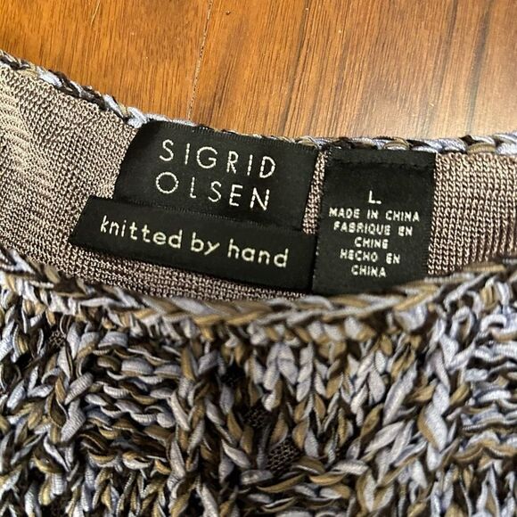 Sigrid Olsen knitted by hand sweater tank multi colored in large - Picture 5 of 9